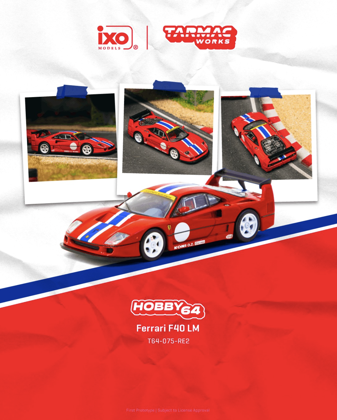 預訂 Pre Order - Tarmac Works Ferrari F40 LM Red