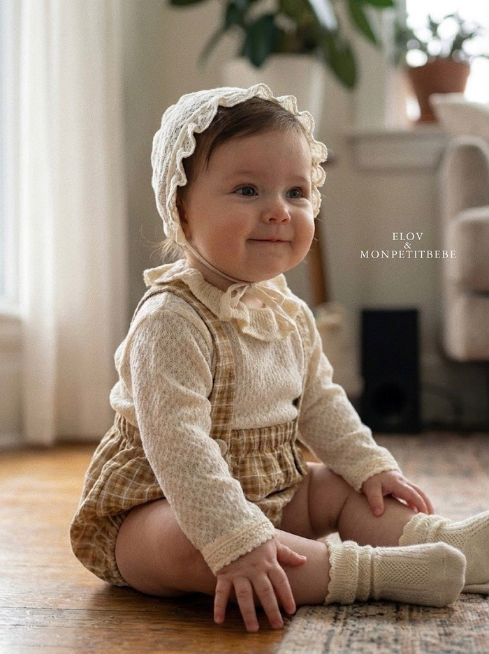 正韓春Monpetitbebe 兩色日系方格吊帶褲