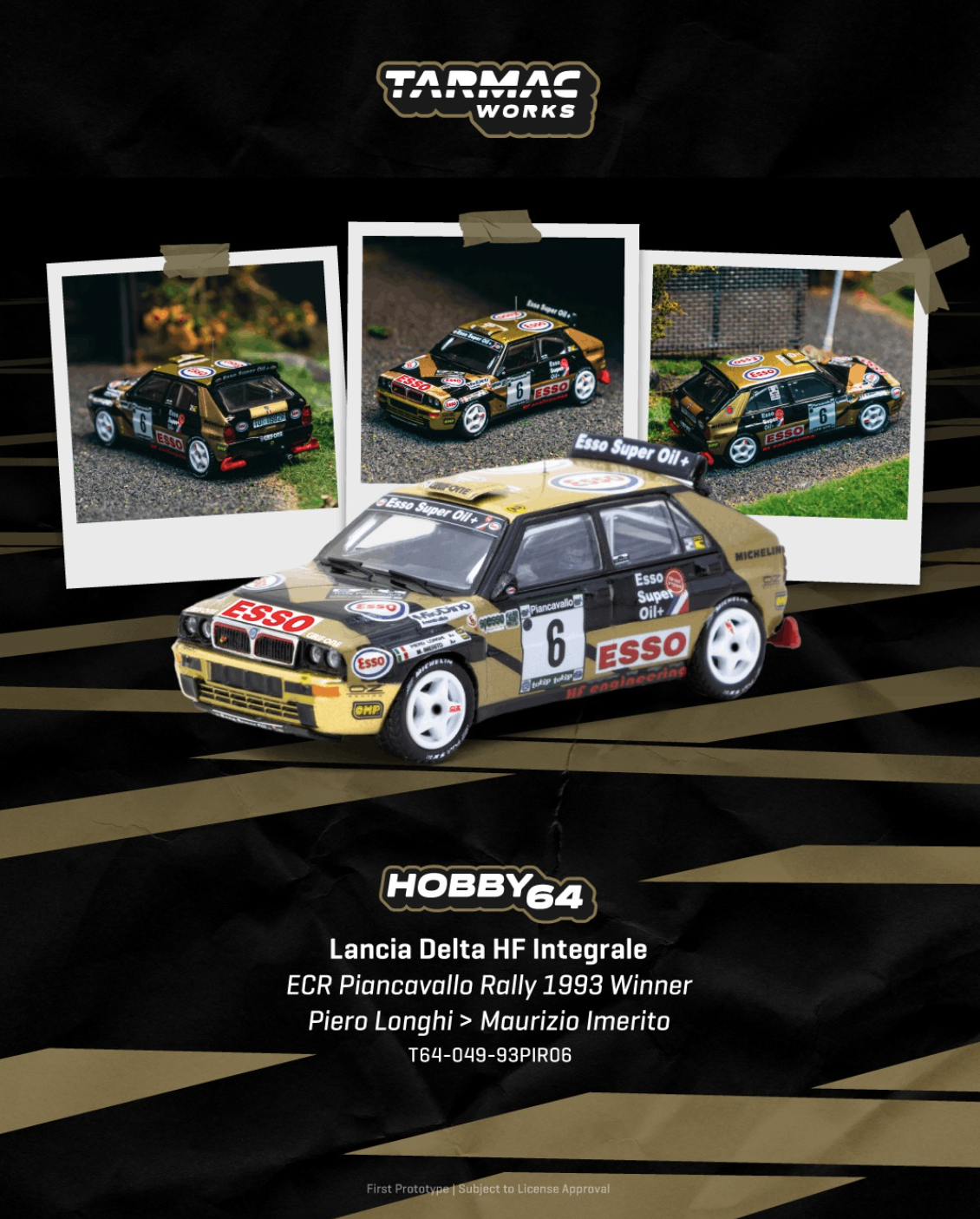 預訂 Pre Order - Tarmac Works Lancia Delta HF Integrale ECR Piancavallo Rally 1993 Winner Piero Longhi / Maurizio Imerito