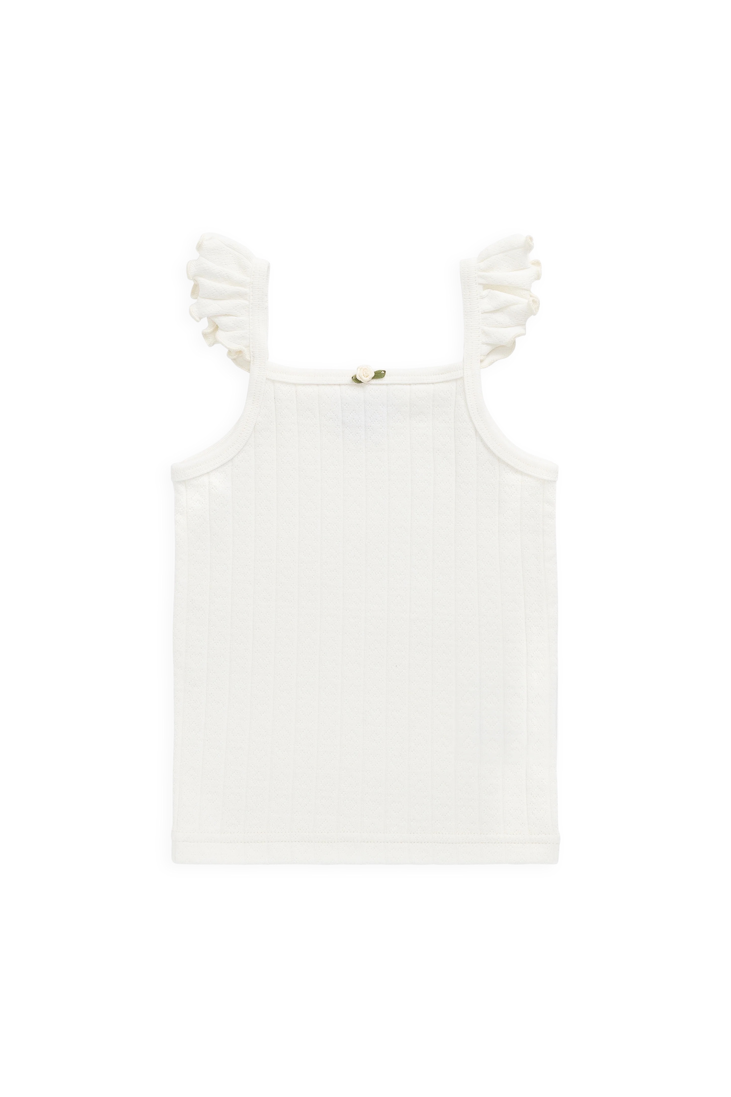 【預購】JAMIE KAY -Organic Cotton Josephine Singlet（Sweet Heart Pointelle Parchment）