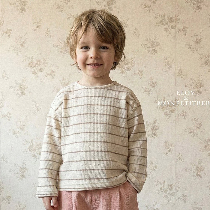 正韓春Monpetitbebe 兩色日系細條紋上衣