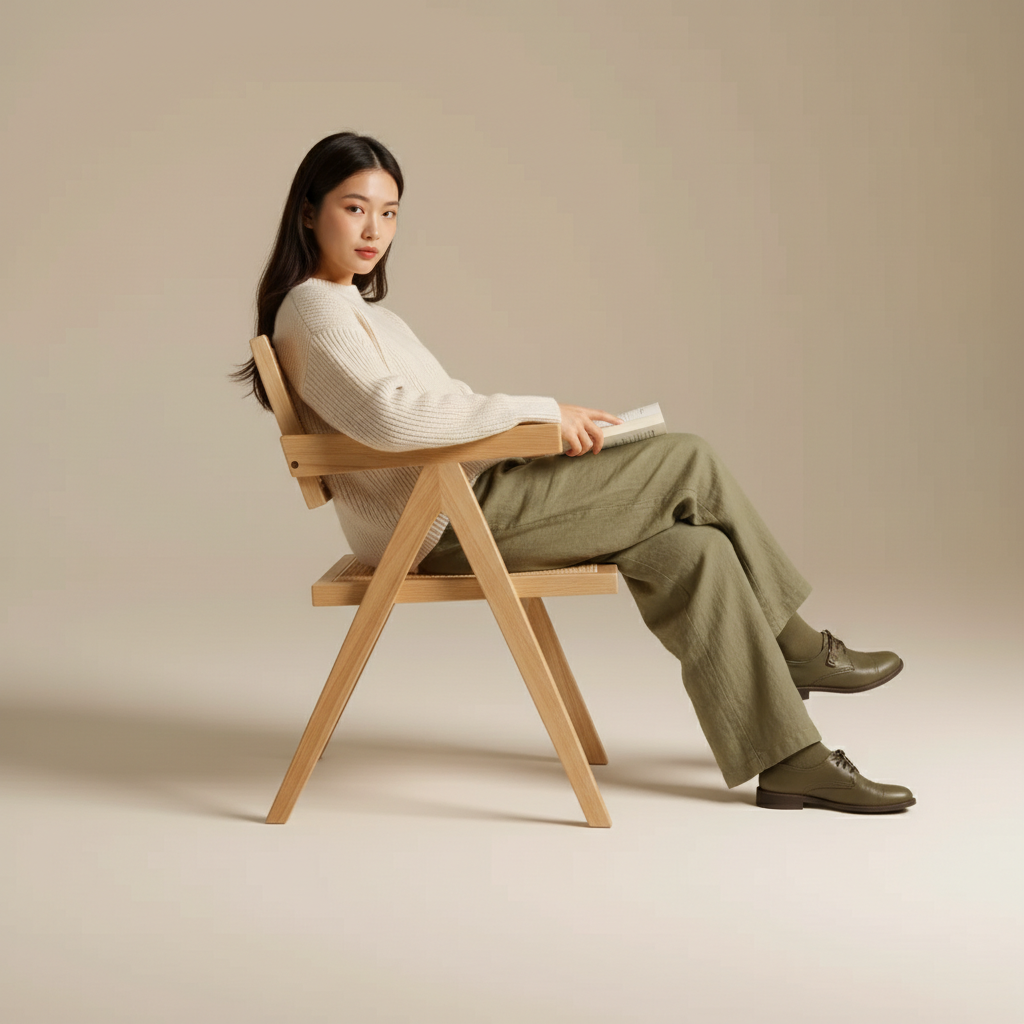 Des︱藤網編織白蠟木扶手單椅