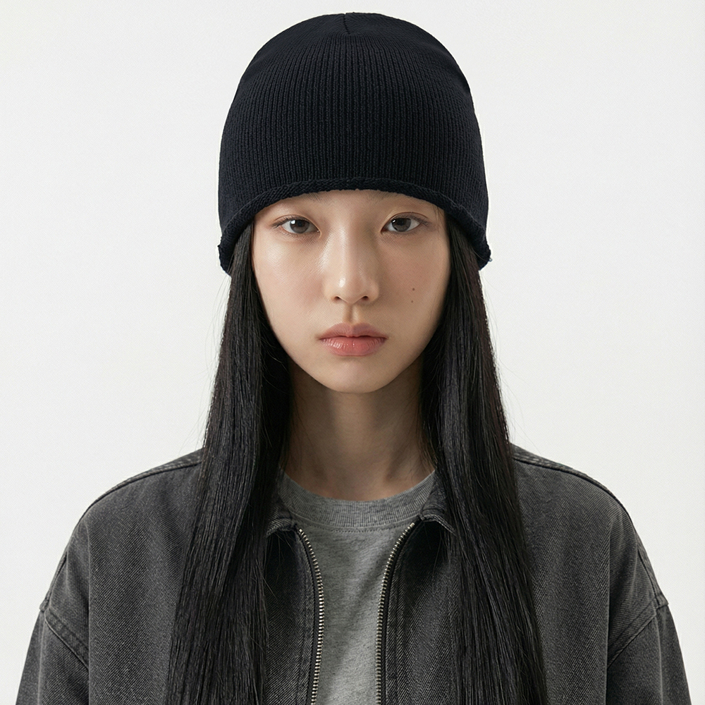 捲邊羊毛針織堆堆帽