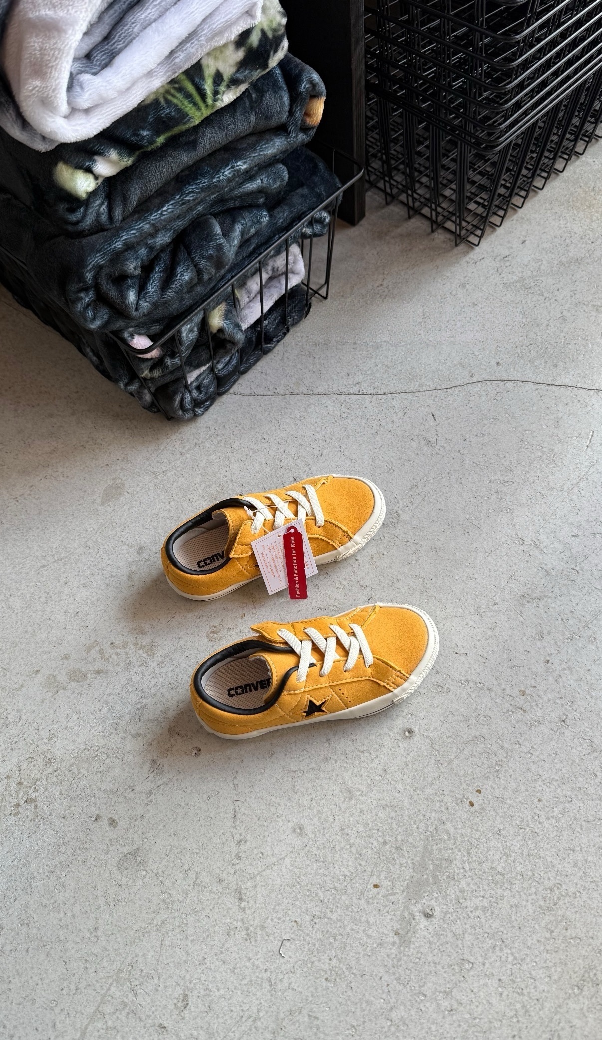 Converse One Star Easyon 日本限定 黃黑 黃色 魔鬼氈 帆布 童鞋 37303870