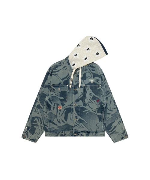 【AAPE】0130發售新品 AAPE HOODIE DENIM JACKET(detachable)