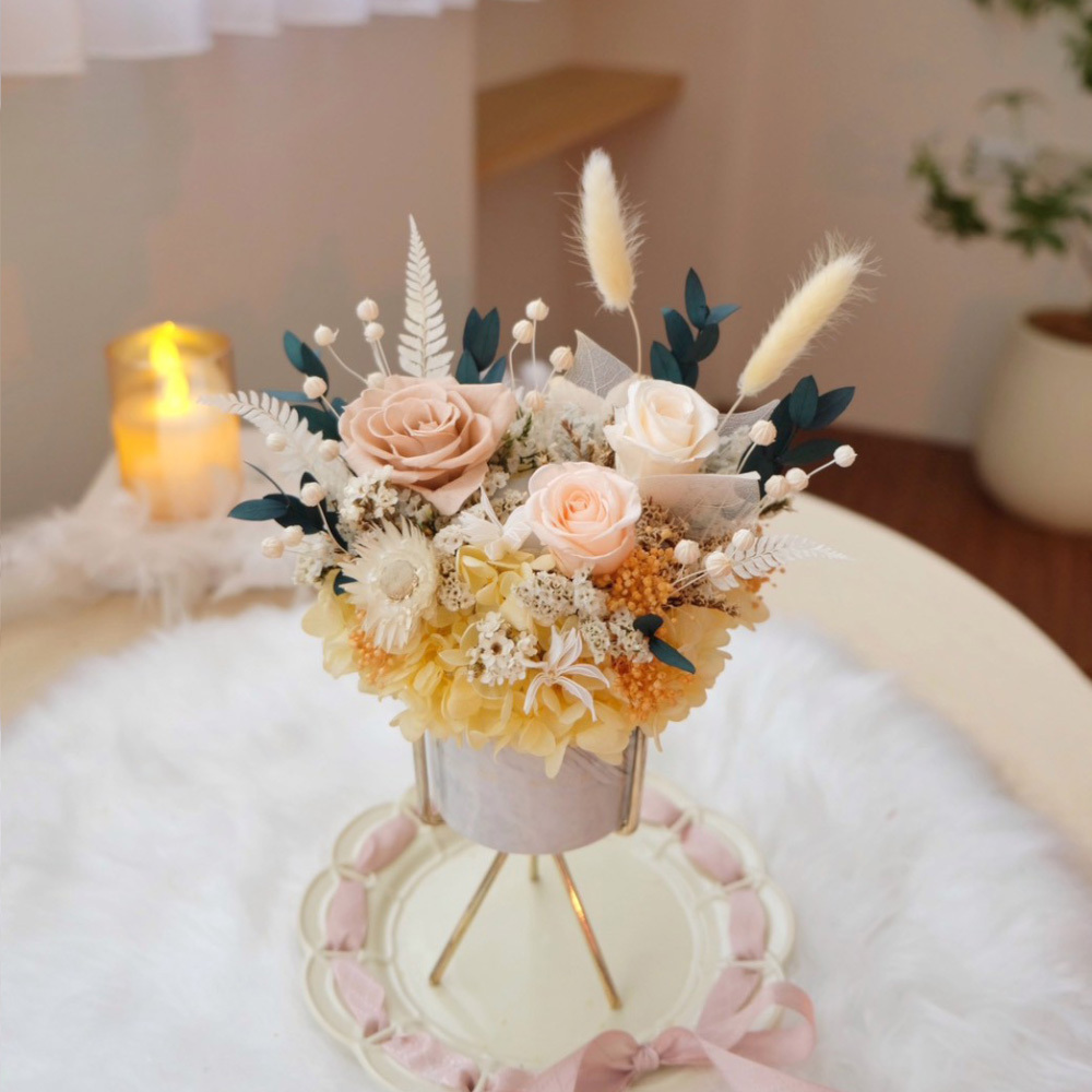 閒暇人經典永生盆花_黃