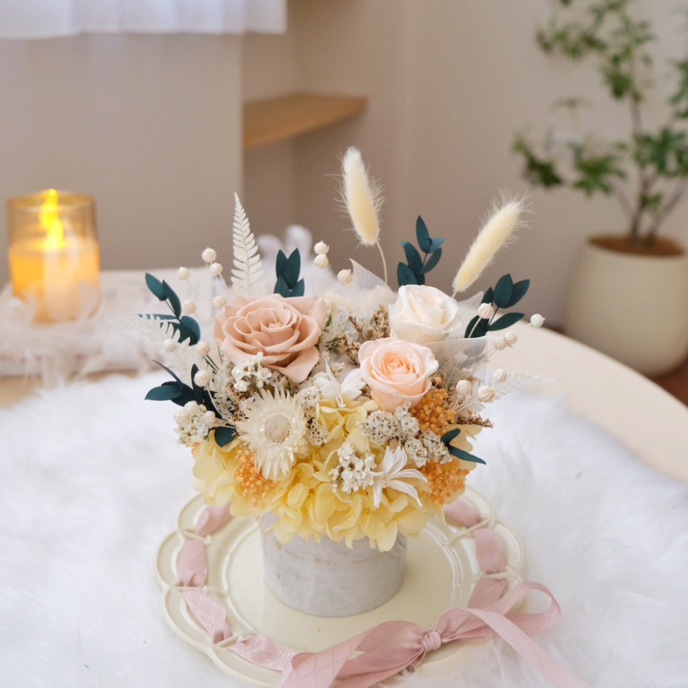 閒暇人經典永生盆花_黃