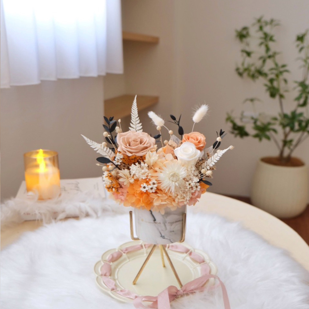 閒暇人經典永生盆花_橘 經典尺寸