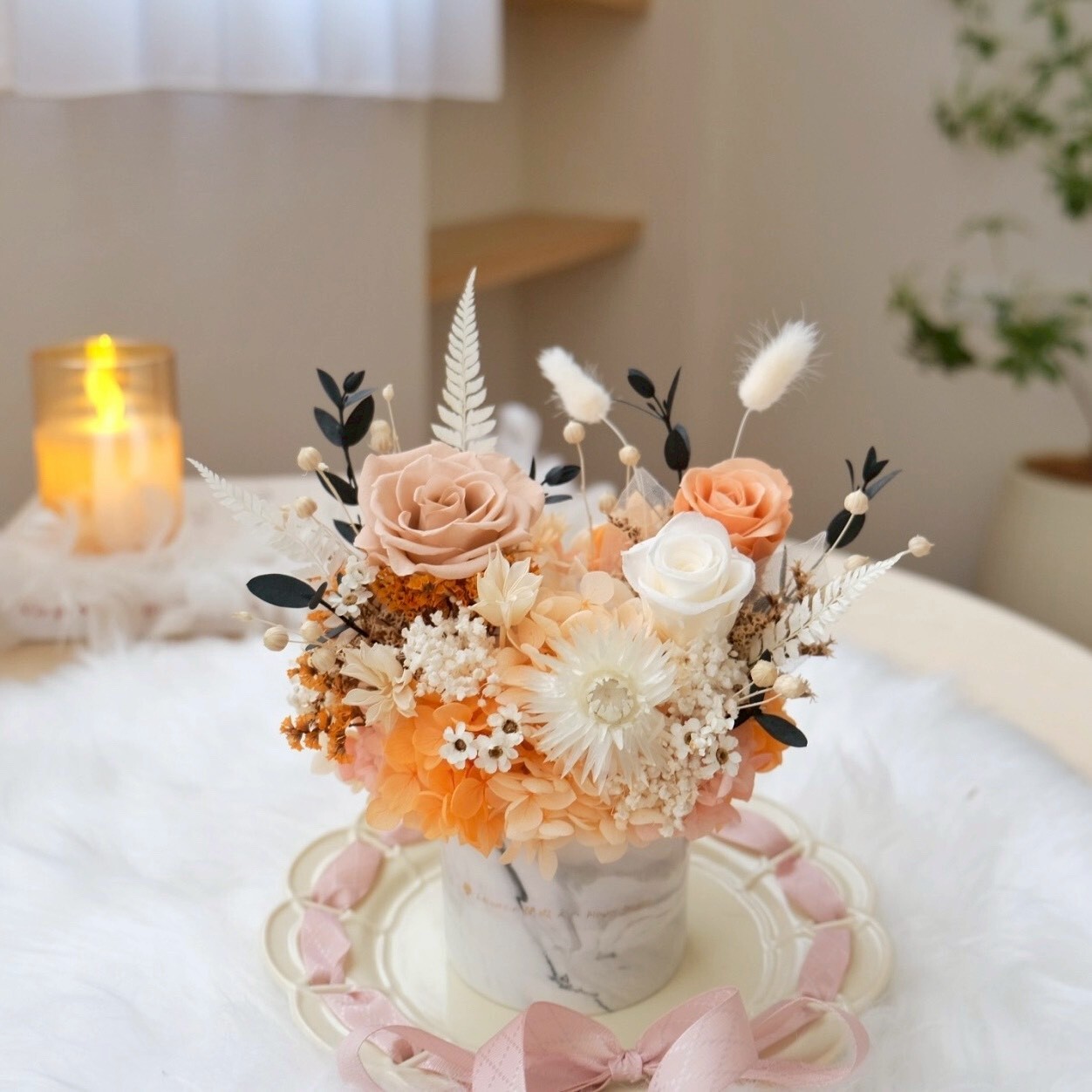 閒暇人經典永生盆花_橘 經典尺寸