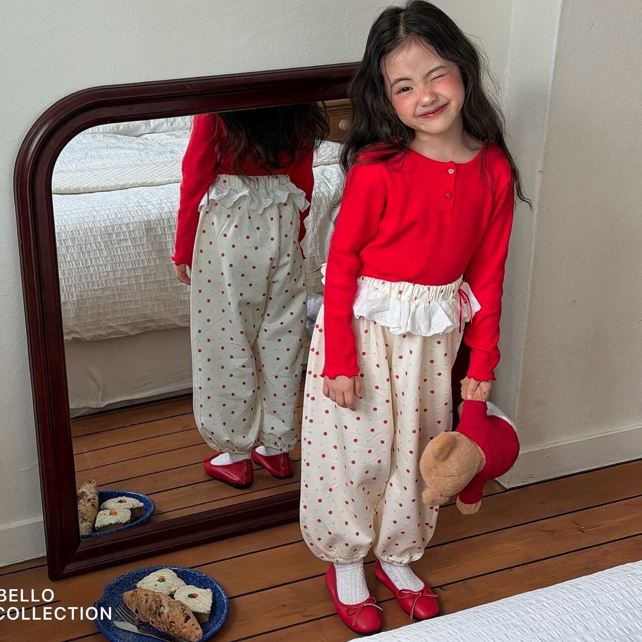 90-130 羅紋釦飾捲邊上衣 3色