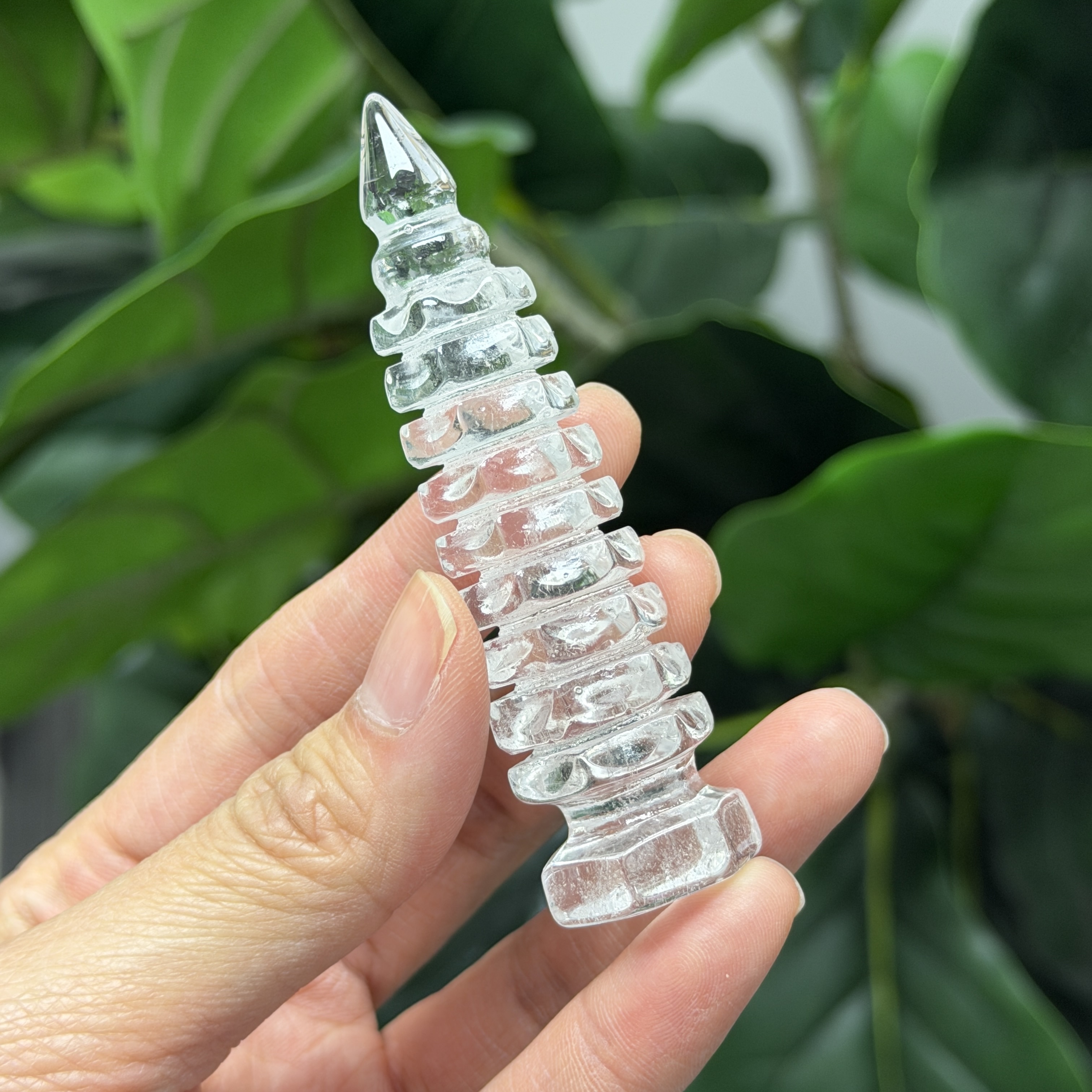 白水晶文昌塔 8.2cm WQ1657