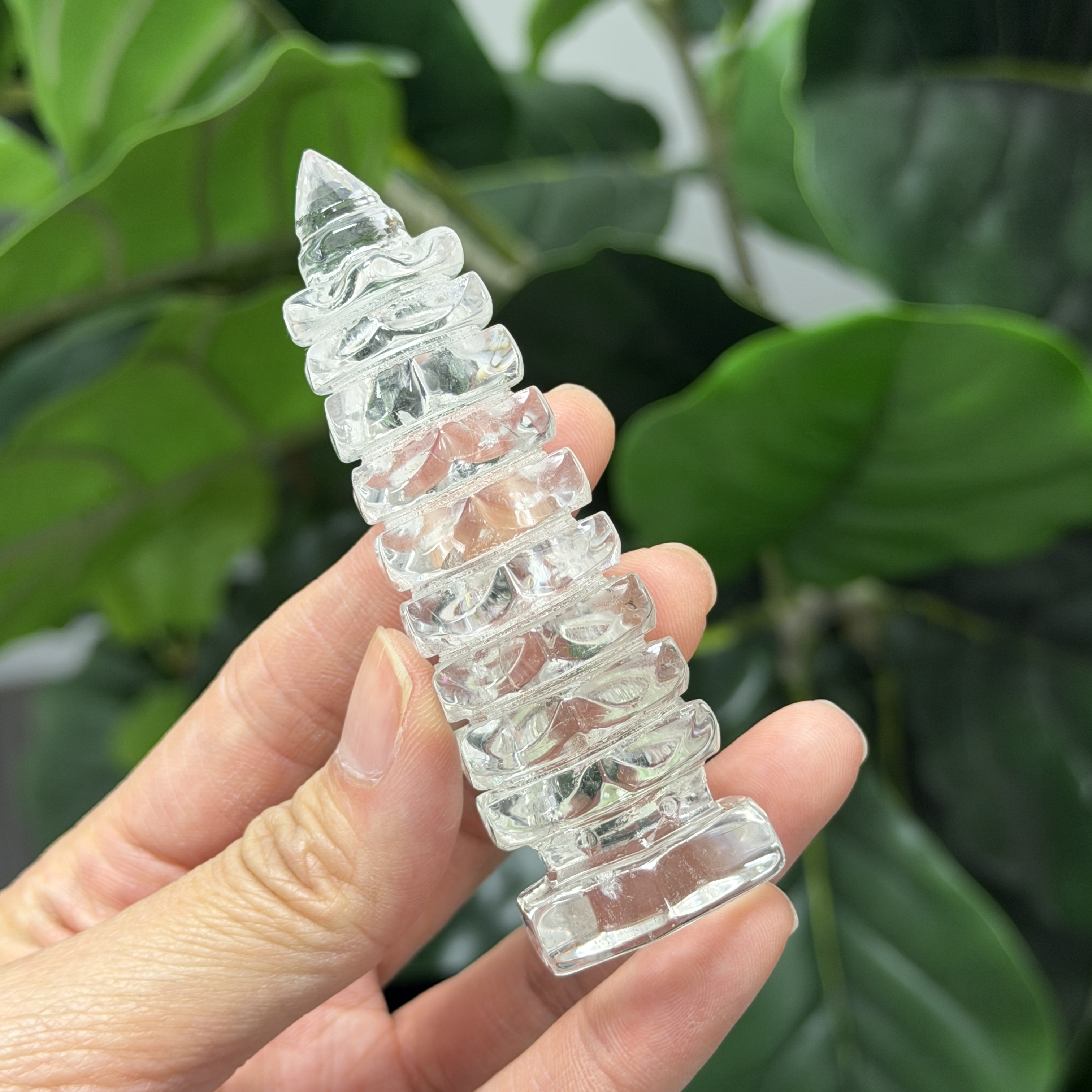 白水晶文昌塔 8.5cm WQ1655