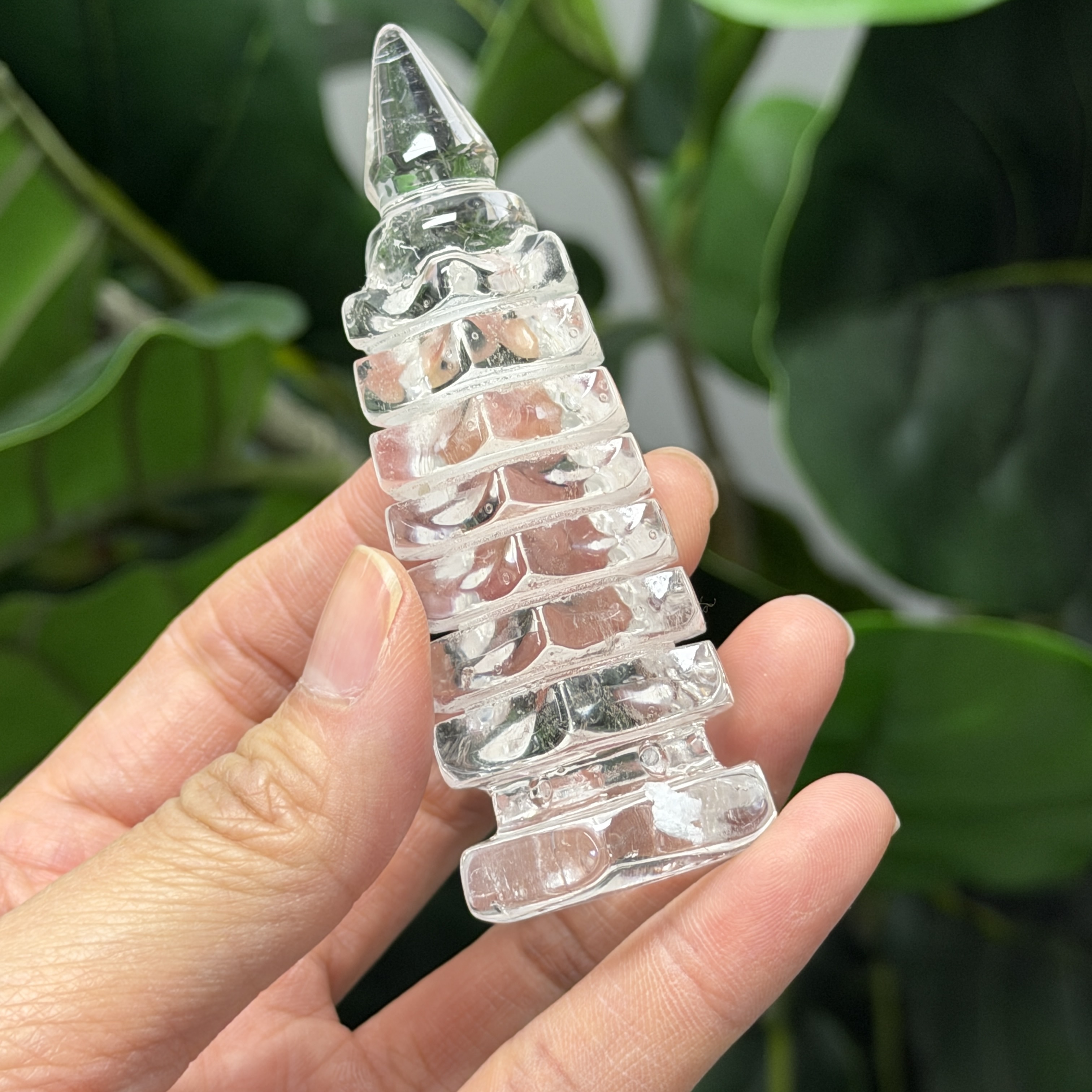 白水晶文昌塔 8.5cm WQ1654