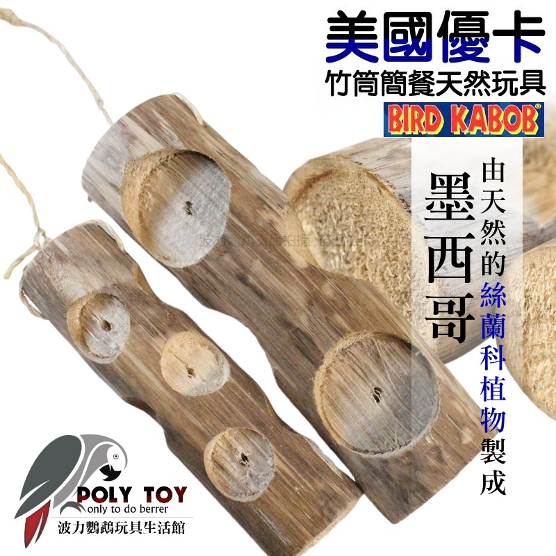 美國優卡 Bird Kabob 竹筒簡餐 墨西哥植物絲蘭科製成 100%可分解 天然玩具 益智玩具 波力鸚鵡玩具生活館