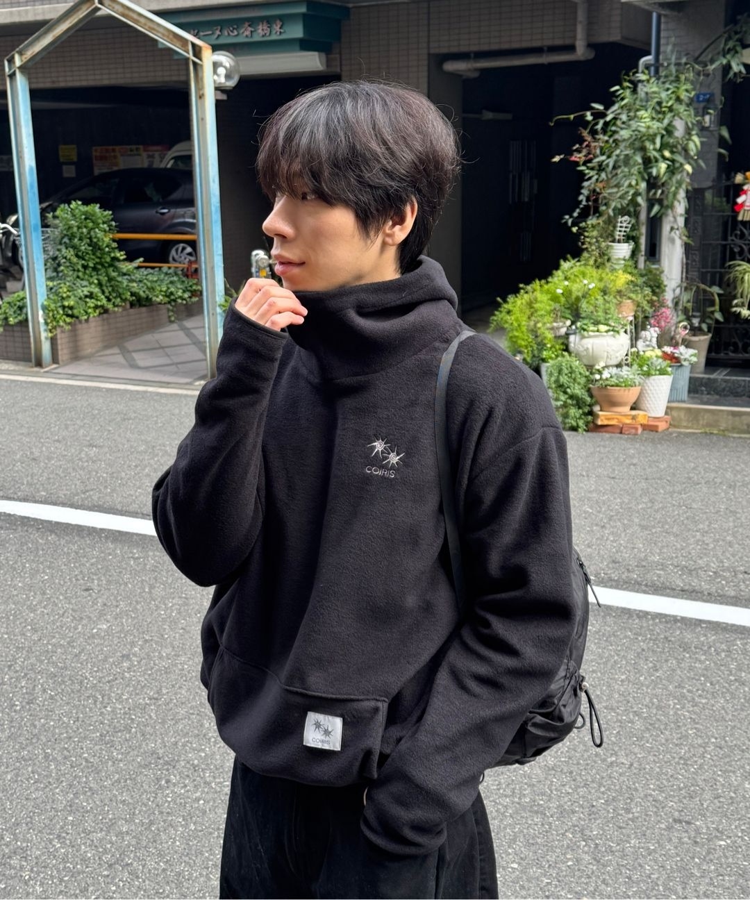 COIRIS LUO 巴拉克拉法 設計 刷毛 連帽 帽T 上衣 C-P00000CX