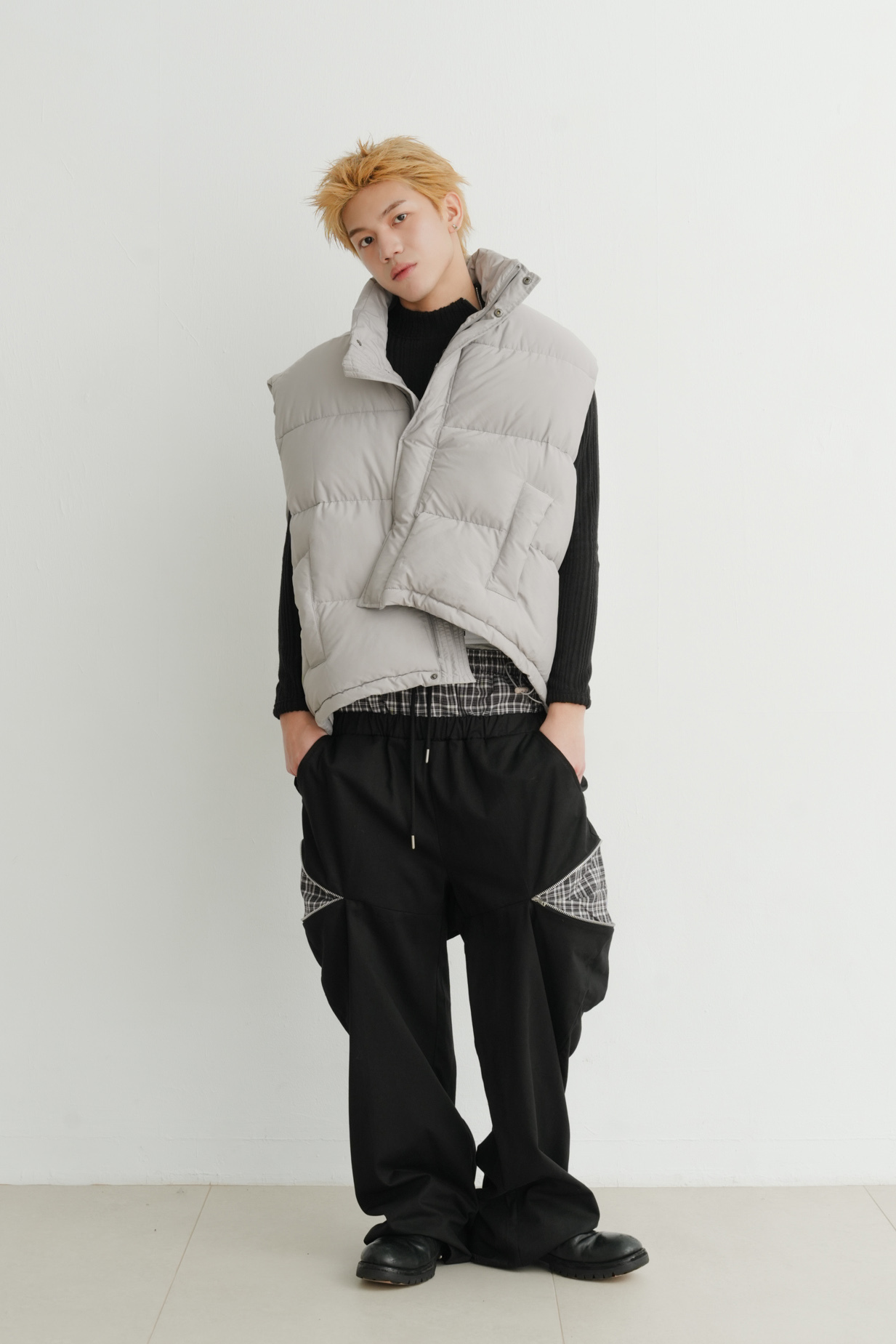 Curved Oversized Puffer Vest #鋪棉背心