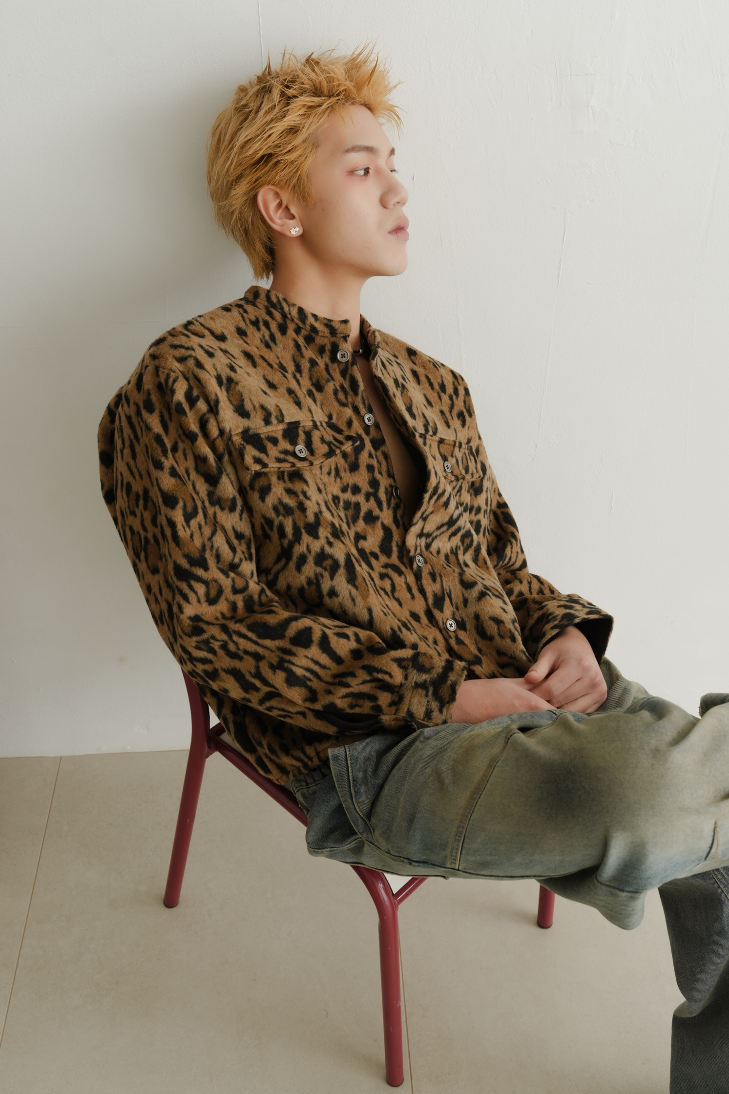 fur leopard crop #外套