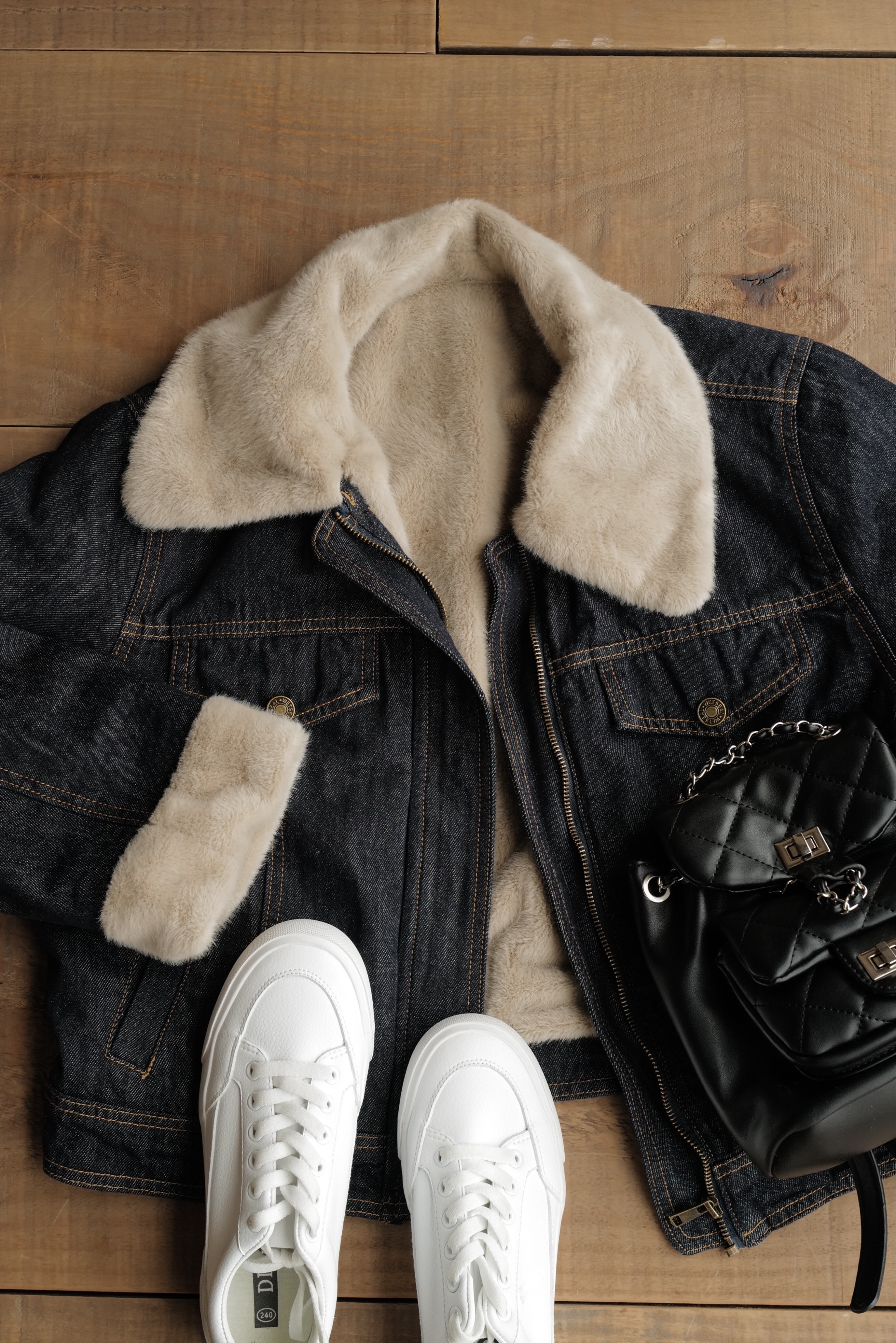 Fluffy Denim 丹寧毛毛外套