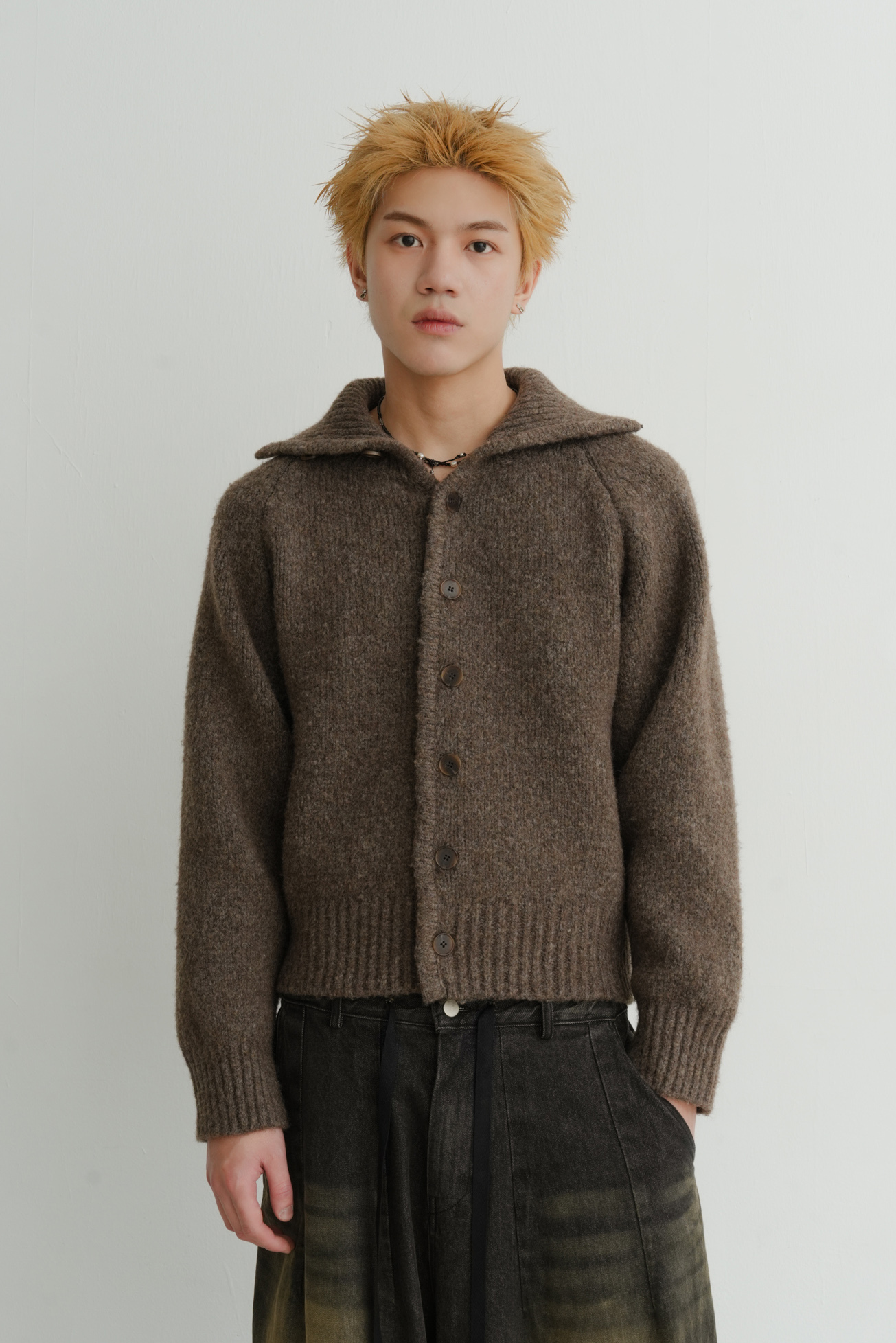 High Neck Heavy Crop Cardigan #罩衫