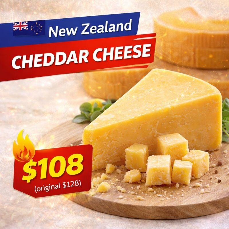 New Zealand Cheddar Cheese (+/-1kg)