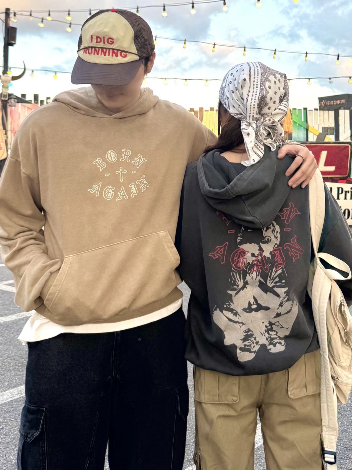 洗水英文字圖案連帽衛衣 HEYDAY-019T