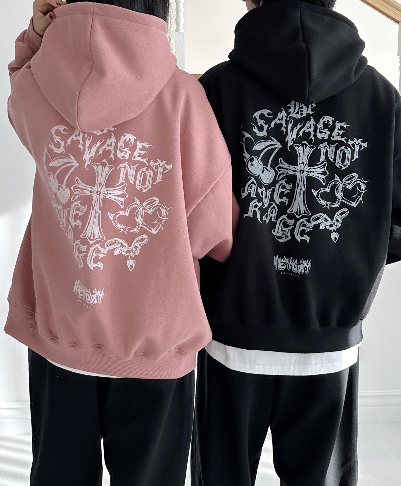 英文字圖案連帽衛衣 HEYDAY-020T