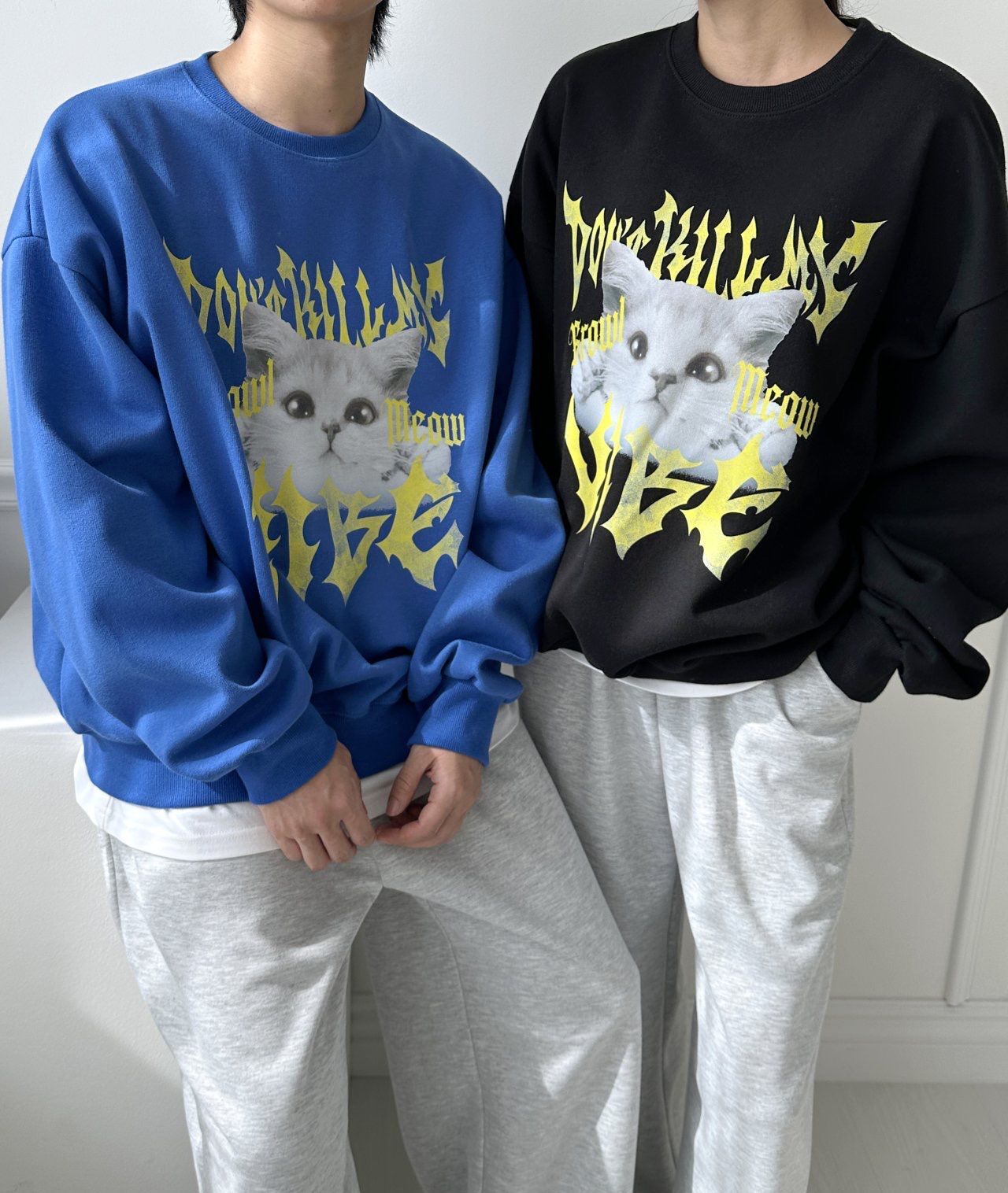 貓仔圖案英文字衛衣 HEYDAY-022T