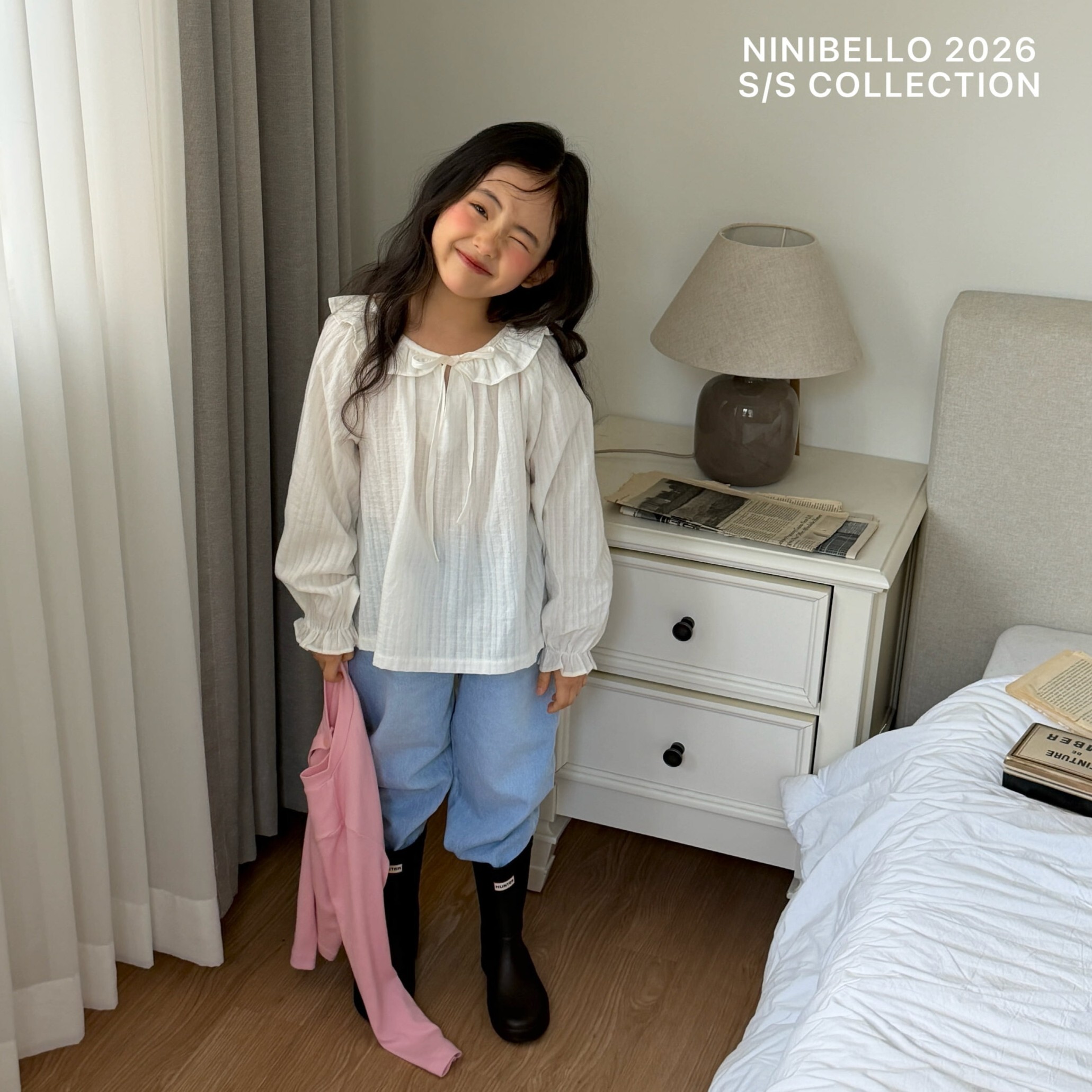 90-130 綁帶荷葉領氣質上衣 3色