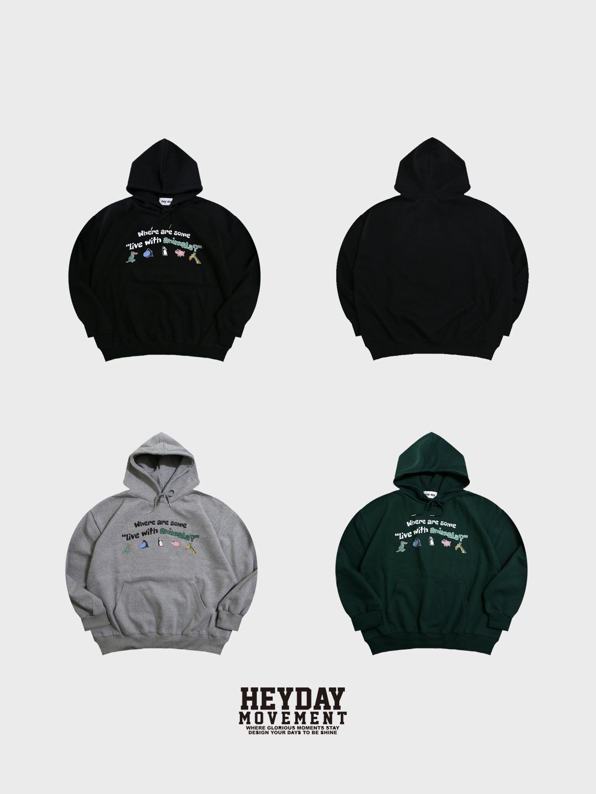 英文字圖案連帽衛衣 HEYDAY-024T