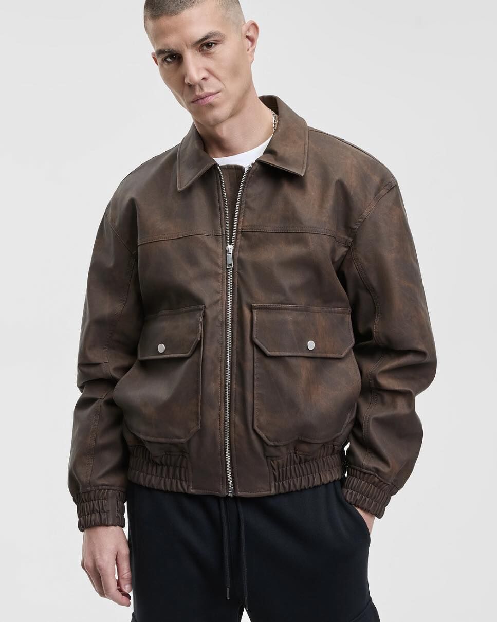 『FB社團 限時限定 』做舊鐵鏽仿皮衣