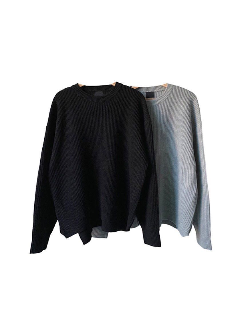 淨色拉鍊針織衫 GLEE-010T