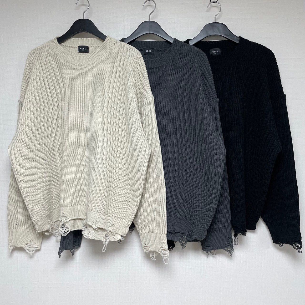 淨色破邊針織衫 GLEE-011T