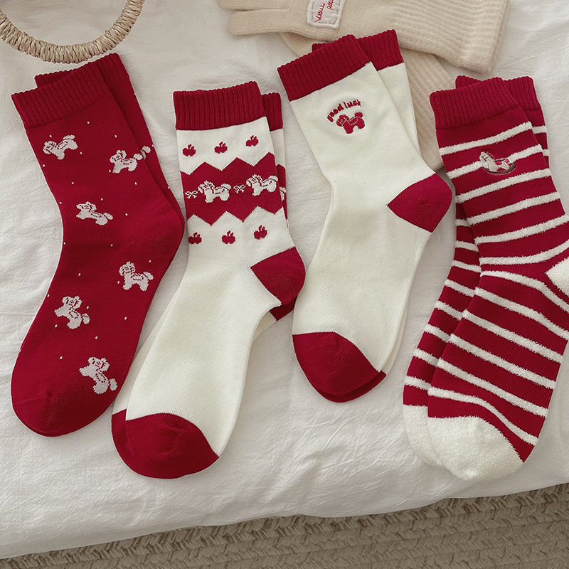 《01301》新年快樂馬年喜氣襪襪