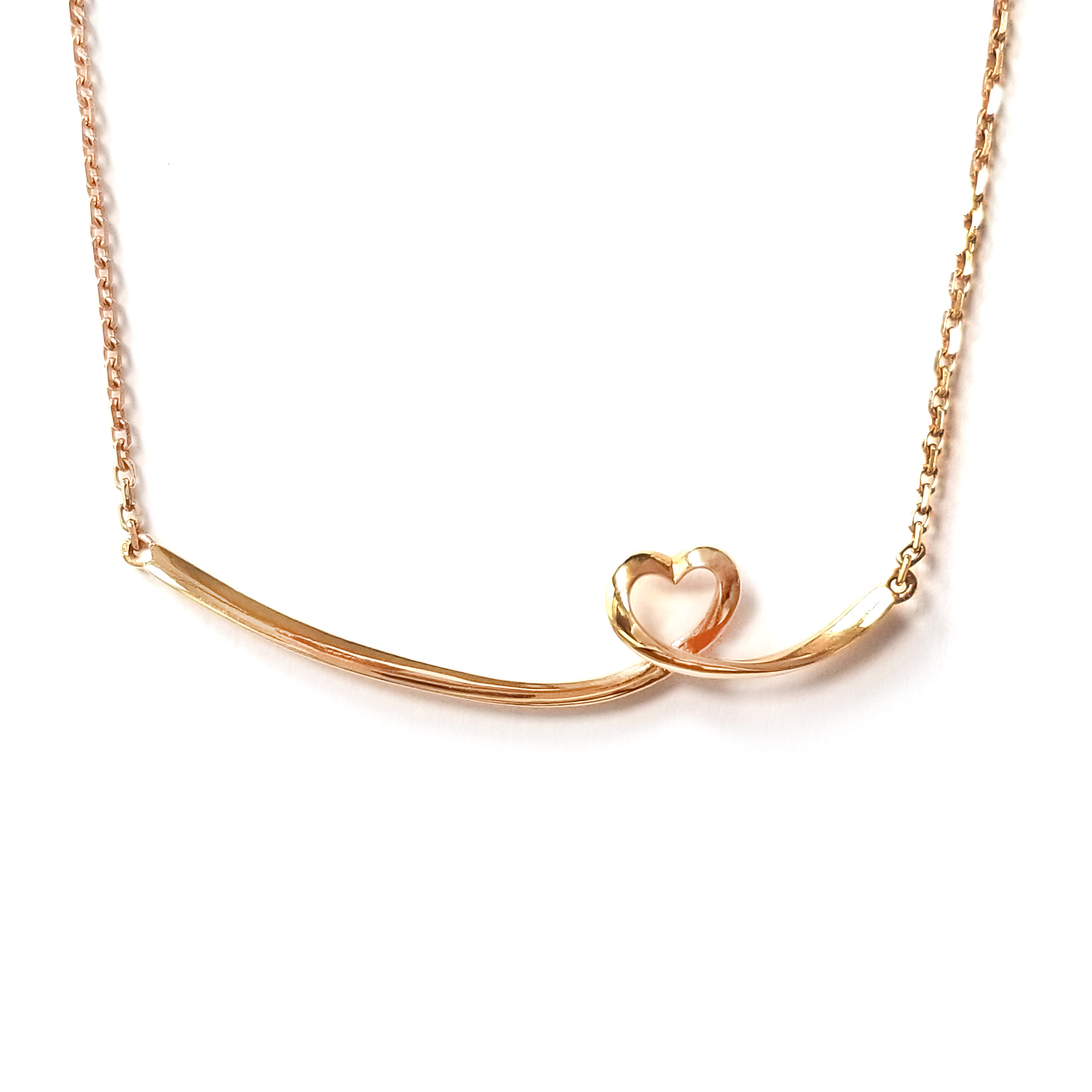 18K玫瑰金心形頸鏈