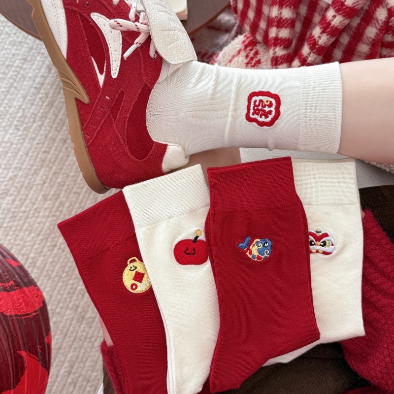 《01302》喜氣洋洋新年快樂襪襪