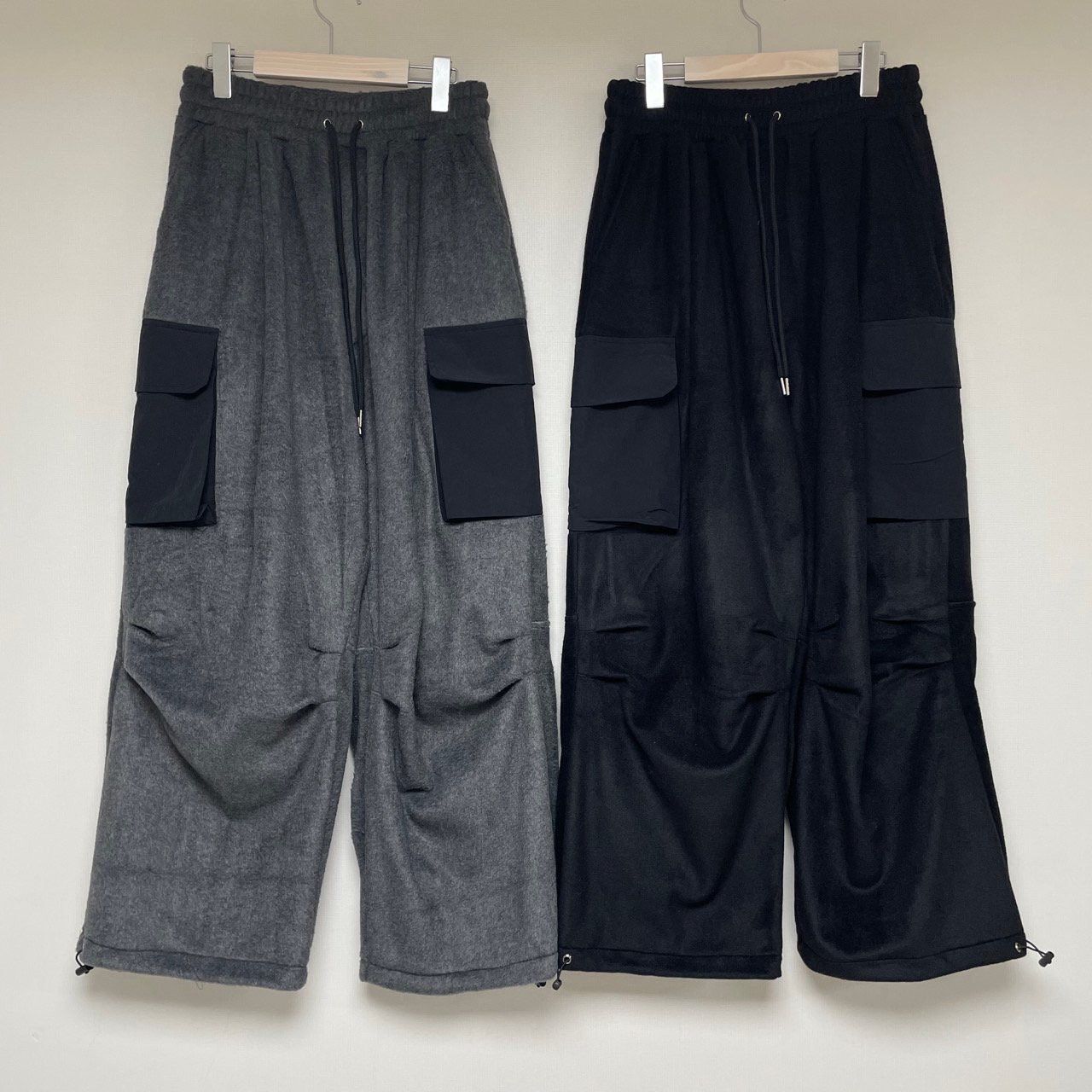 拼色可束腳抓毛鬆身褲(抓毛底) GLEE-015P