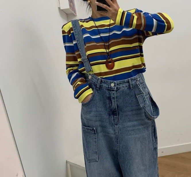 水洗吊帶漁夫褲