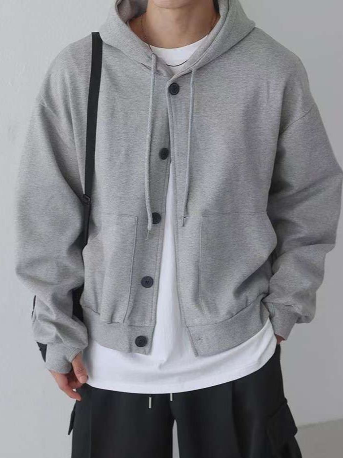 淨色連帽開胸外套 And More-098JK