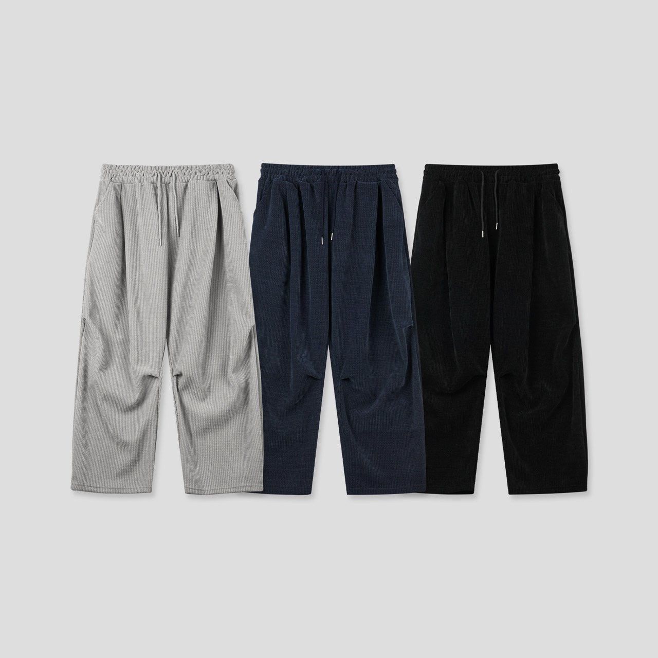 暗直紋鬆身褲 LEAD-012P