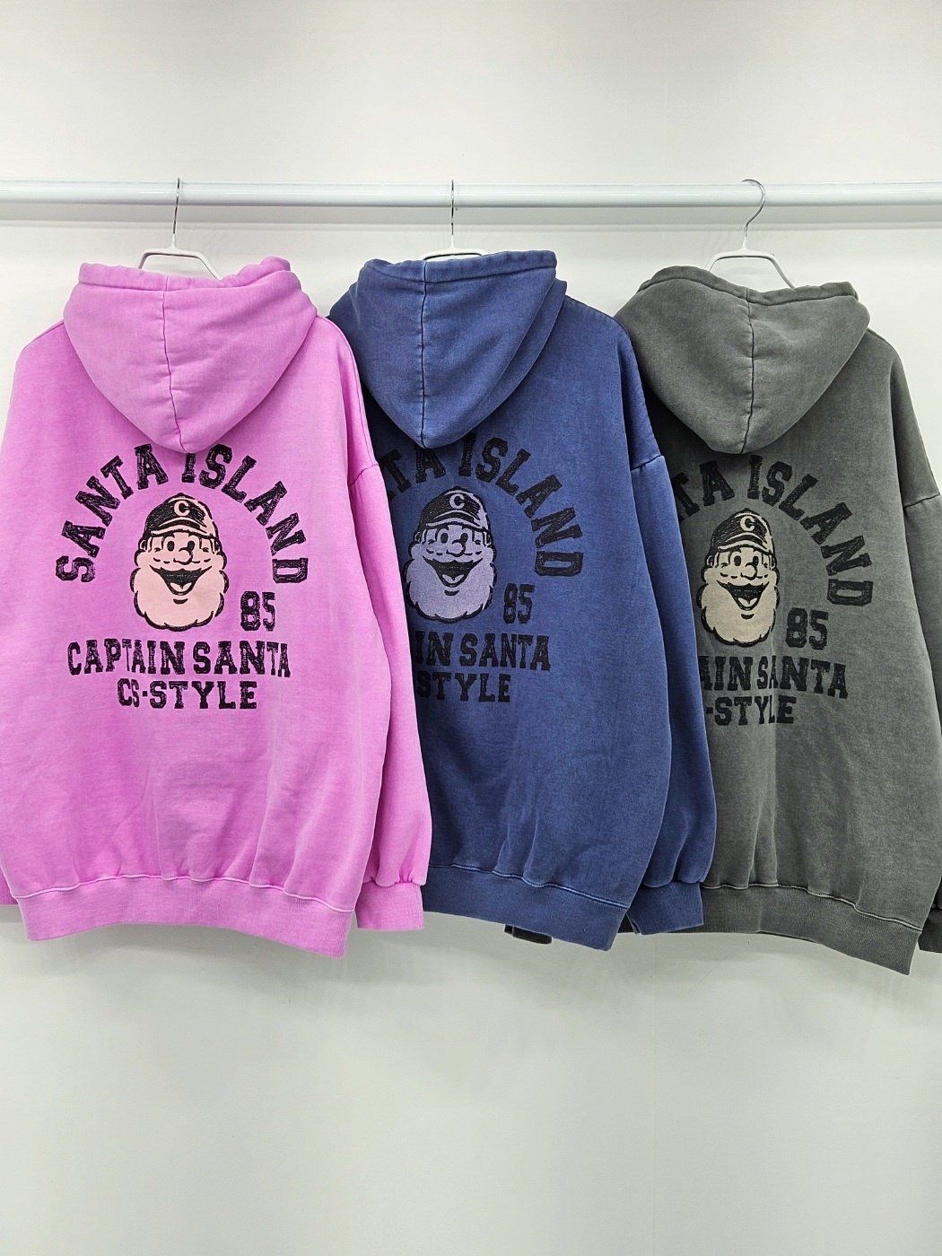 OverSize洗水英文字圖案連帽衛衣(薄抓毛底) US-002T