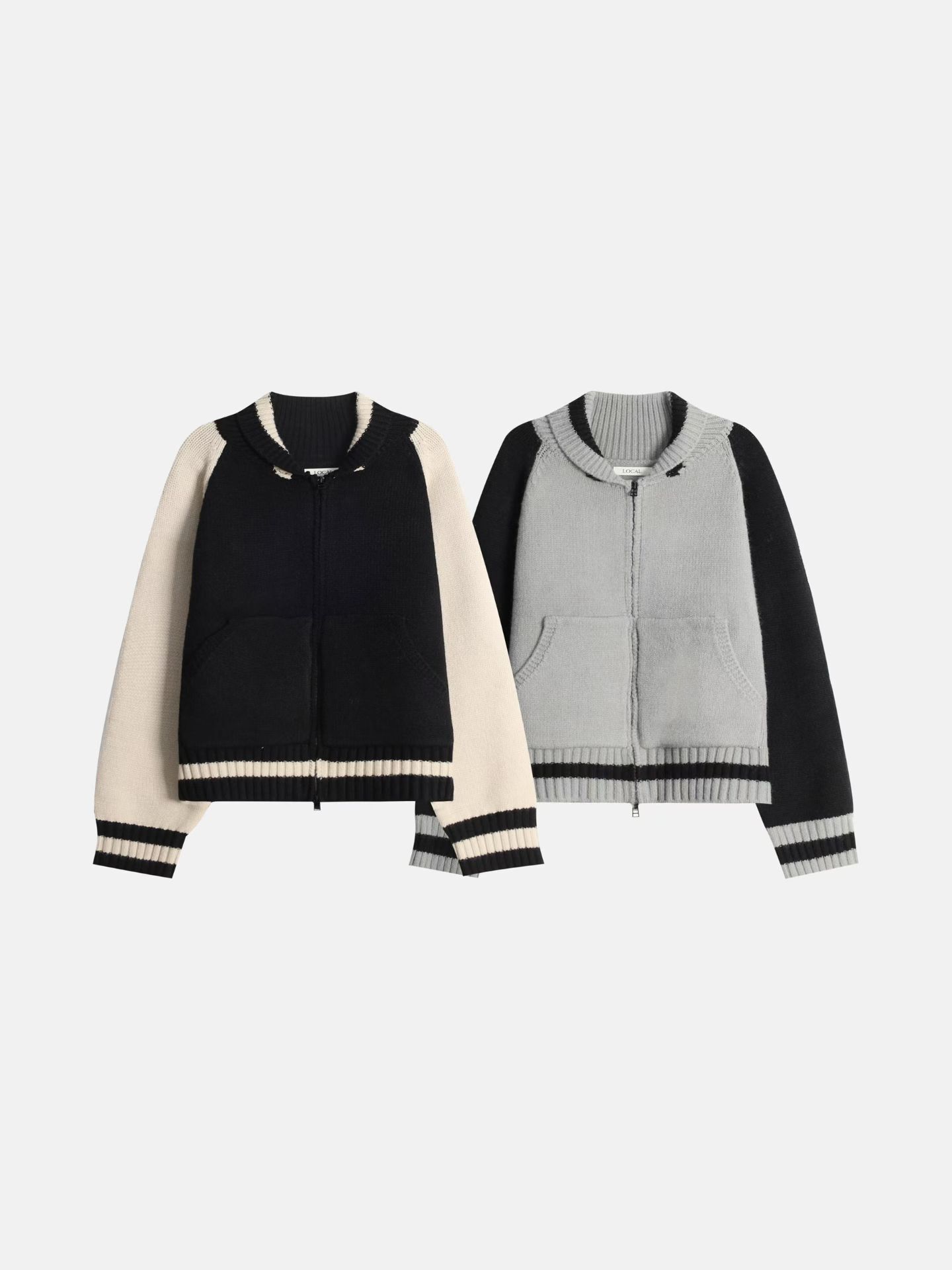 圖案拉鍊針織外套 LOCAL-026JK