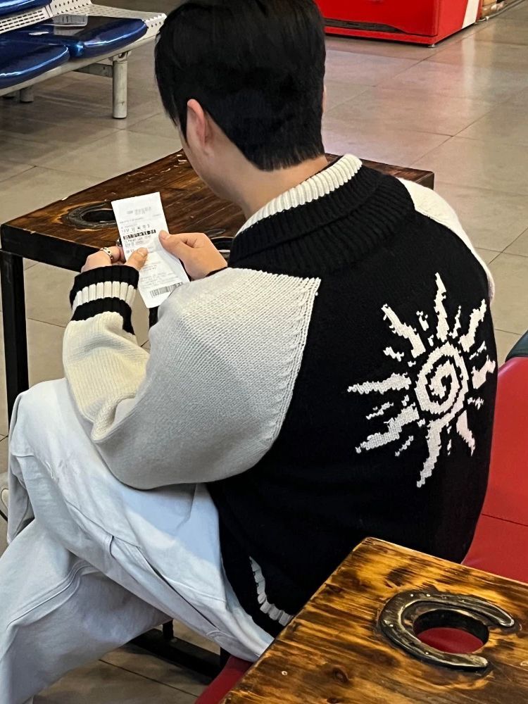 圖案拉鍊針織外套 LOCAL-026JK