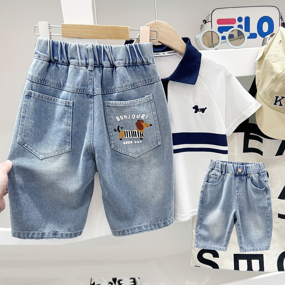 臘腸狗牛仔五分褲 100-150cm #X24115