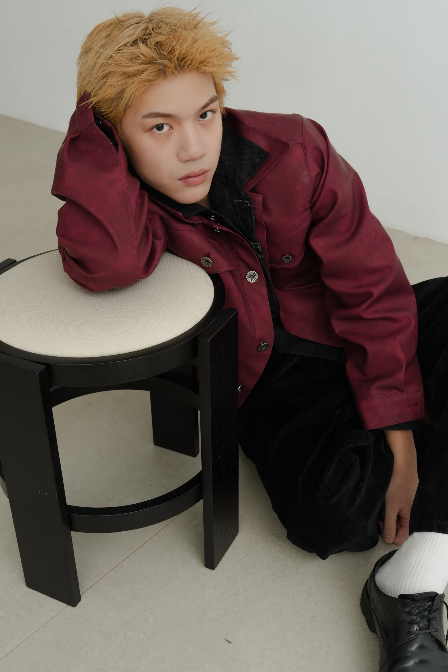 Leather Cropped Trucker Jacket #外套