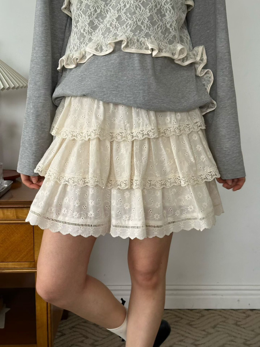 小花紋蛋糕短褲裙