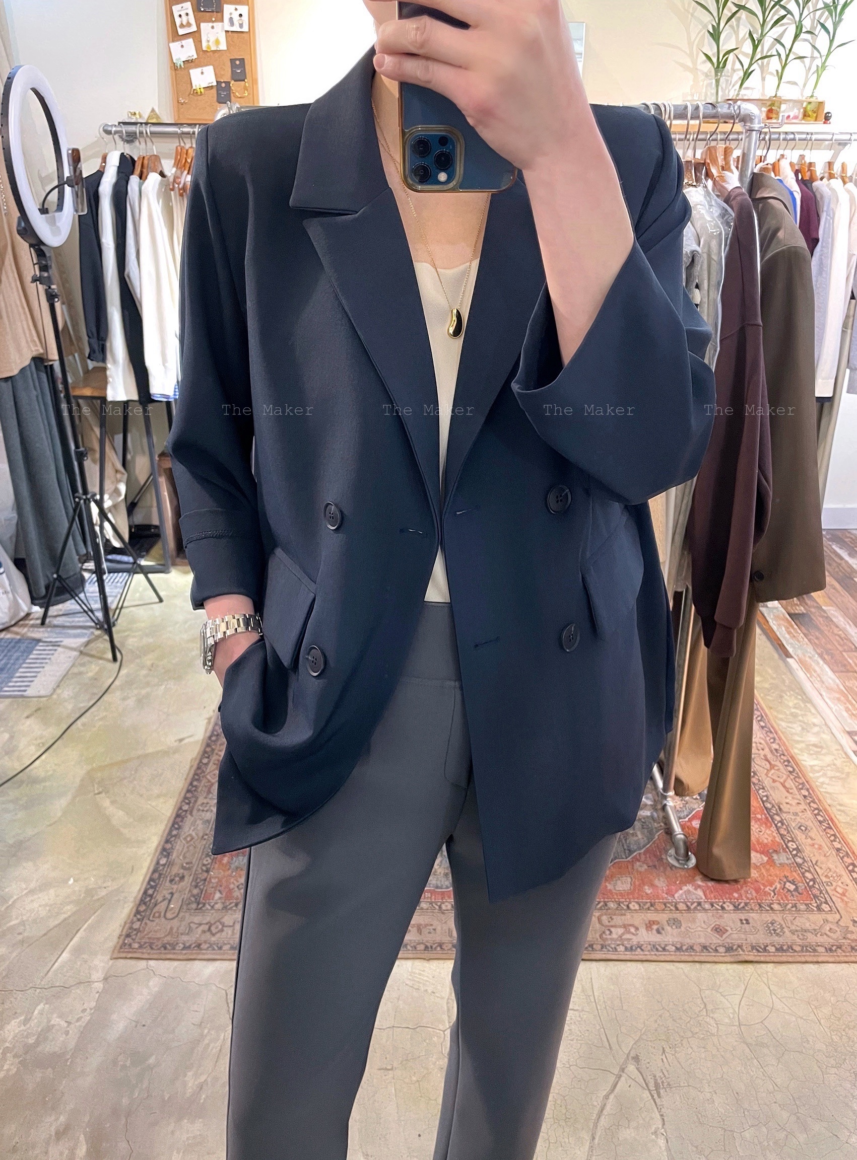 🌱 雪紡百褶孖襟西裝褸 🌱