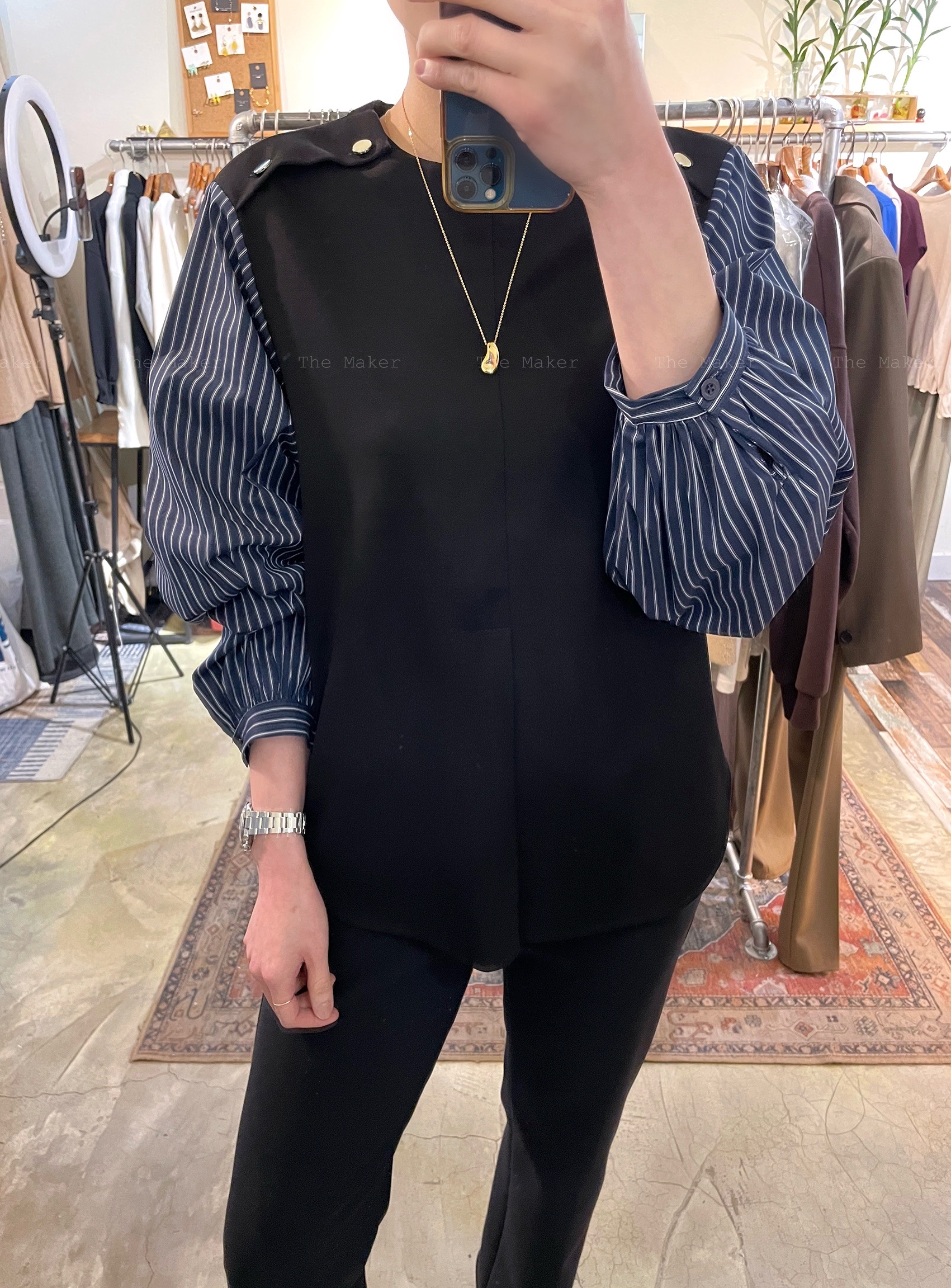 💎 滑滑棉質拼恤衫袖Top 💎