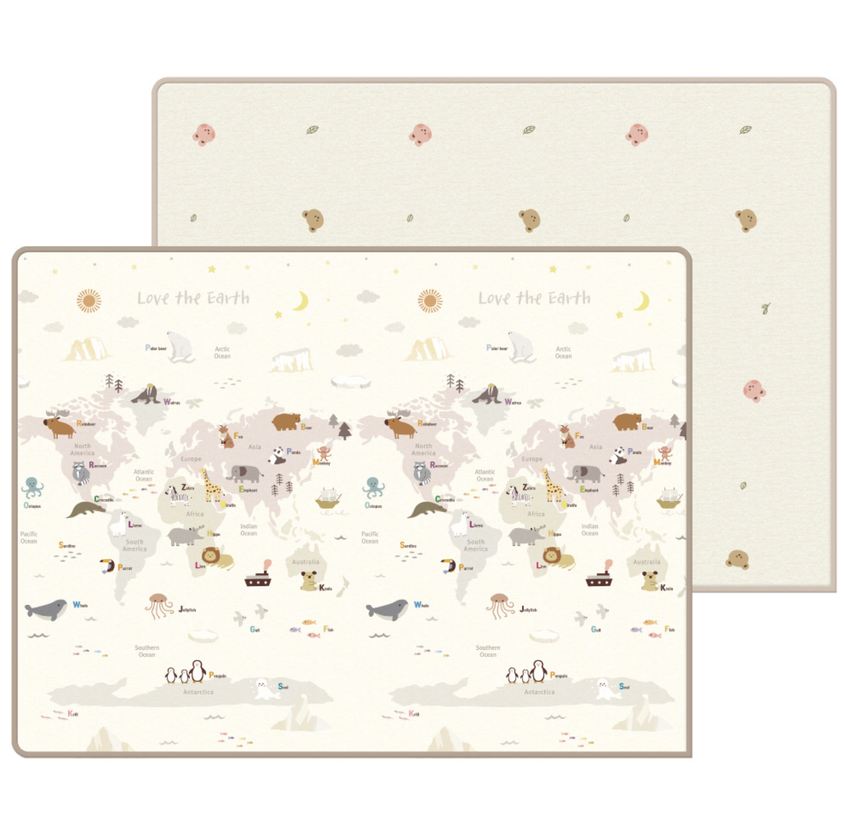 Parklon Prime Living 雙面包邊地墊 - Love the Earth + Coco Bear  Rabbit