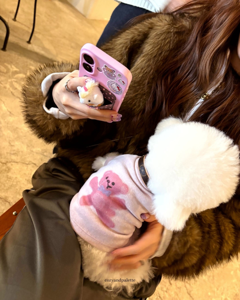 COZY-N 泰迪朋友高領衫＿奶油薰衣草