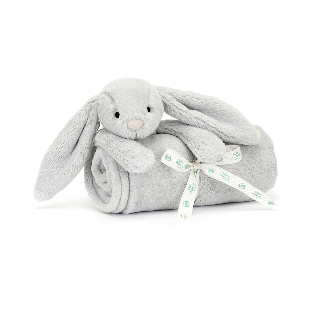 Jellycat Bashful Silver Bunny Blankie 雲灰銀兔安撫毛毯